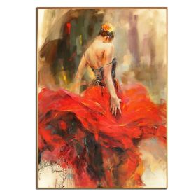 Ha's Art Handmade Abstract Oil Painting Wall Art Modern Beautiful Dancing Girl Picture Canvas Home Decor For Living Room Bedroom No Frame