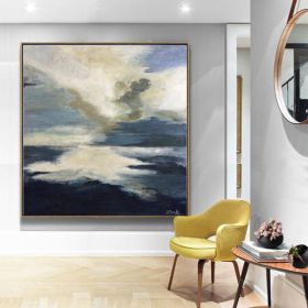 100% Hand Painted Blue Ocean Oil Painting Large Seascape Canvas Modern Art with No frame As A Gift for Living Home Decoration