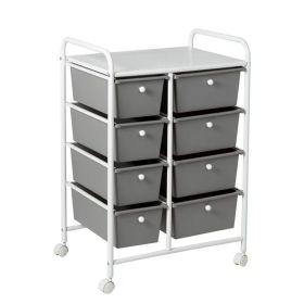 6-Drawer Rolling Cart;  White/Grey