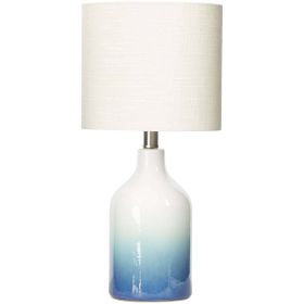 Ombre Ceramic Table Lamp;  Blue Finish