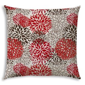 BURSTING BLOOMS Brown Indoor/Outdoor Pillow - Sewn Closure