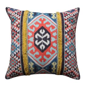 24 x 24 Square Cotton Accent Throw Pillow; Soft Kilim Print; Multicolor