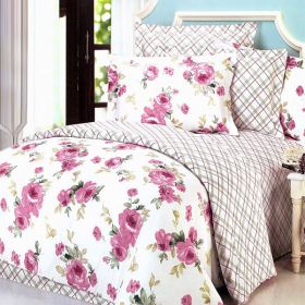 Blancho Bedding - [Rural Rose] 100% Cotton 3PC Duvet Cover Set (Twin Size)(Comforter not included)