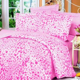 Blancho Bedding - [Pink Bubbles] 100% Cotton 3PC Duvet Cover Set (Twin Size)(Comforter not included)