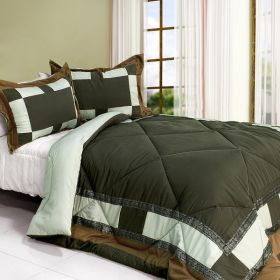 [Nature Story] Quilted Patchwork Down Alternative Comforter Set (King Size)