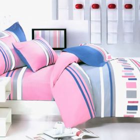 Blancho Bedding - [Pink Abstract] 100% Cotton 3PC Duvet Cover Set (Twin Size)(Comforter not included)