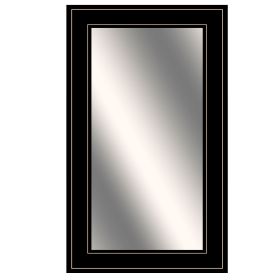 Black Grooved Framed Decorative Wall Mirror; Ready to Hang