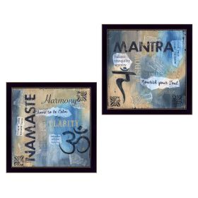 "Yoga II Collection" 2-Piece Vignette By Debbie DeWitt; Printed Wall Art; Ready To Hang Framed Poster; Black Frame