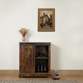 Buffet &amp; Sideboard with Sliding Barn Door Multi-functional Storage Cabinet For Farmhouse