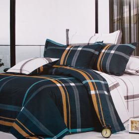 Blancho Bedding - [Blue Devils] Luxury 5PC Comforter Set Combo 300GSM (Queen Size)