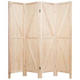 4 Panels Folding Wooden Room Divider