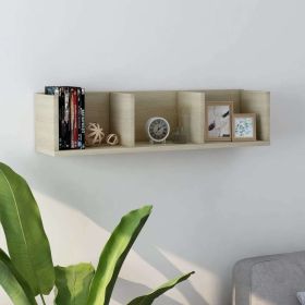 CD Wall Shelf Sonoma Oak 29.5"x7.1"x7.1" Engineered Wood