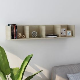 CD Wall Shelf Sonoma Oak 39.4"x7.1"x7.1" Engineered Wood