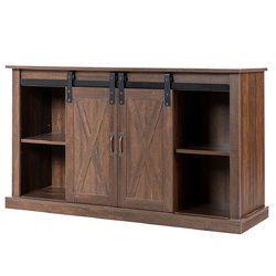 Sliding Barn Door TV Stand with Storage