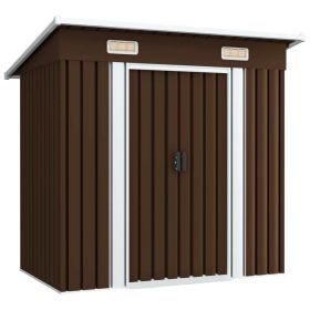 Garden Storage Shed Brown 76.4"x47.6"x71.3" Steel