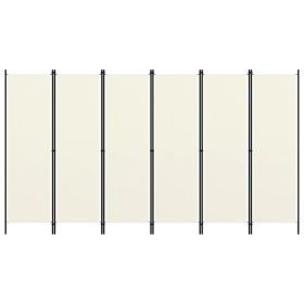 6-Panel Room Divider Cream White 118.1"x70.9"