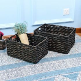 Wicker storage baskets; set of 2