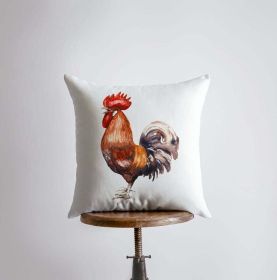 Watercolor Rooster Looking Left | Brid Prints | Bird D��cor |Accent Pillow Cover | Throw Pillow Covers | Pillow | Room D��cor | Bedroom D��cor