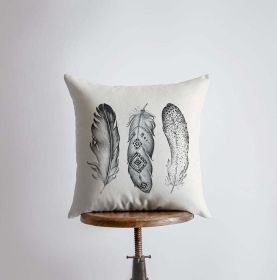 Feathers | Pillow Cover | Owl Drawing | Throw Pillow | Home Decor | Wilderness | Owl | Country Decor | Aesthetic Room Decor | Gift For her