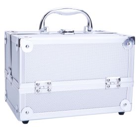 Aluminum Makeup Train Case Jewelry Box Cosmetic Organizer with Mirror 9"x6"x6" RT