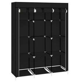 67" Portable Closet Organizer Wardrobe Storage Organizer with 10 Shelves Quick and Easy to Assemble Extra Space Black RT