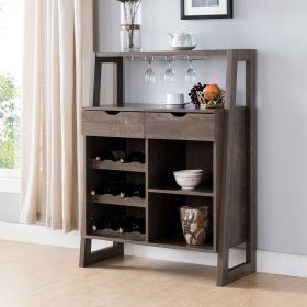 ID USA 182282 Wine Cabinet Distressed Grey