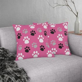 Decorative Throw Pillows - Waterproof / Pink Paws - P791127