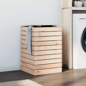 Laundry Basket 17.3"x17.3"x26" Solid Wood Pine