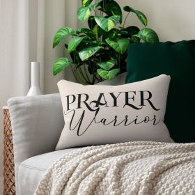 Decorative Throw Pillow - Double Sided Sofa Pillow / Prayer Warrior -beige/black