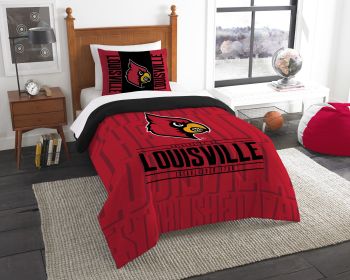 Louisville OFFICIAL Collegiate "Modern Take" Twin Comforter & Sham Set