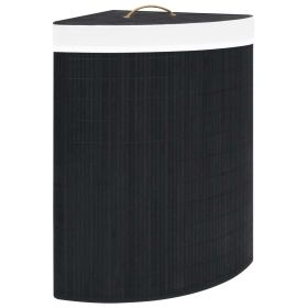 Bamboo Corner Laundry Basket Black 15.9 gal