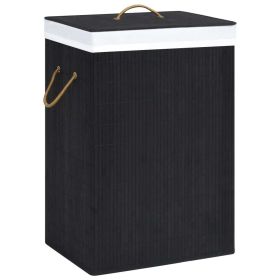 Bamboo Laundry Basket Black 19 gal