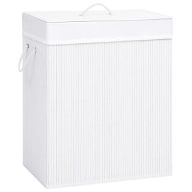 Bamboo Laundry Basket White 26.4 gal